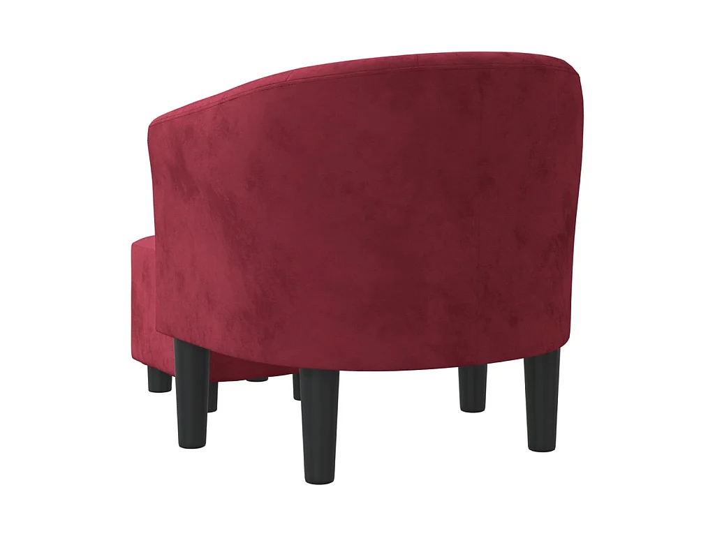 Fauteuil cabriolet avec repose-pied rouge bordeaux velours SEF66374