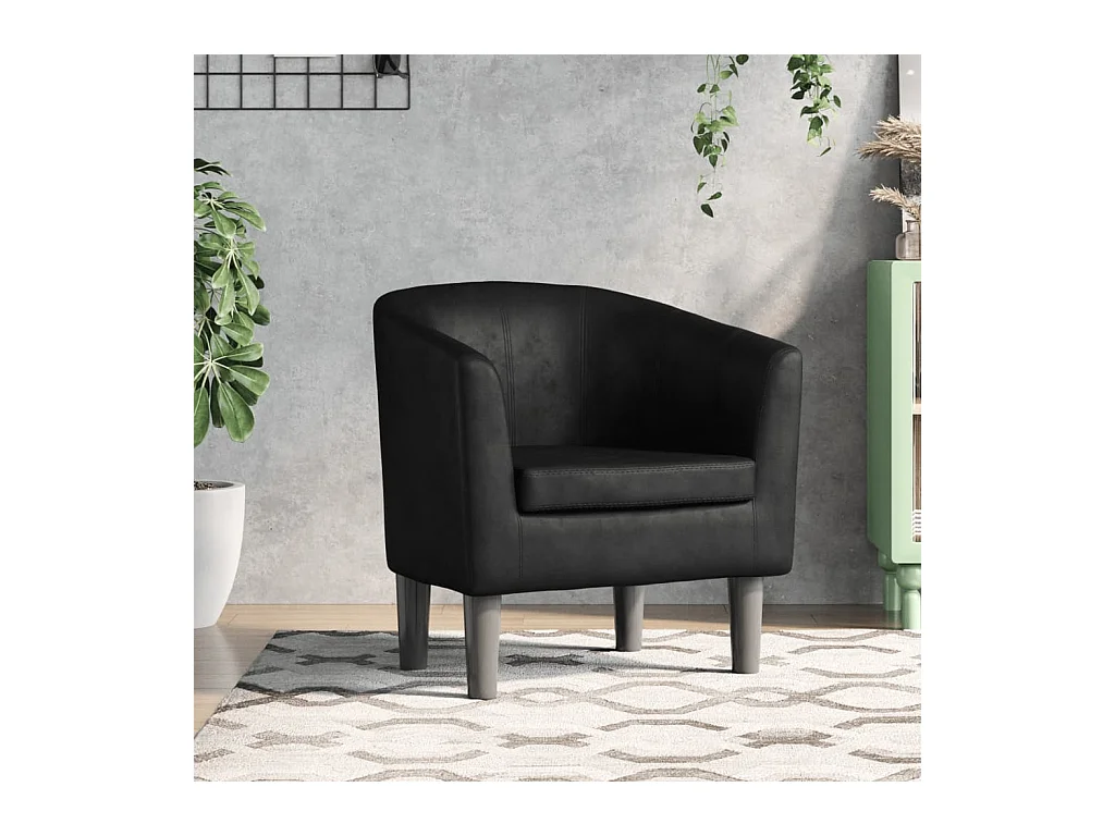Fauteuil cabriolet moderne noir similicuir SEF26383