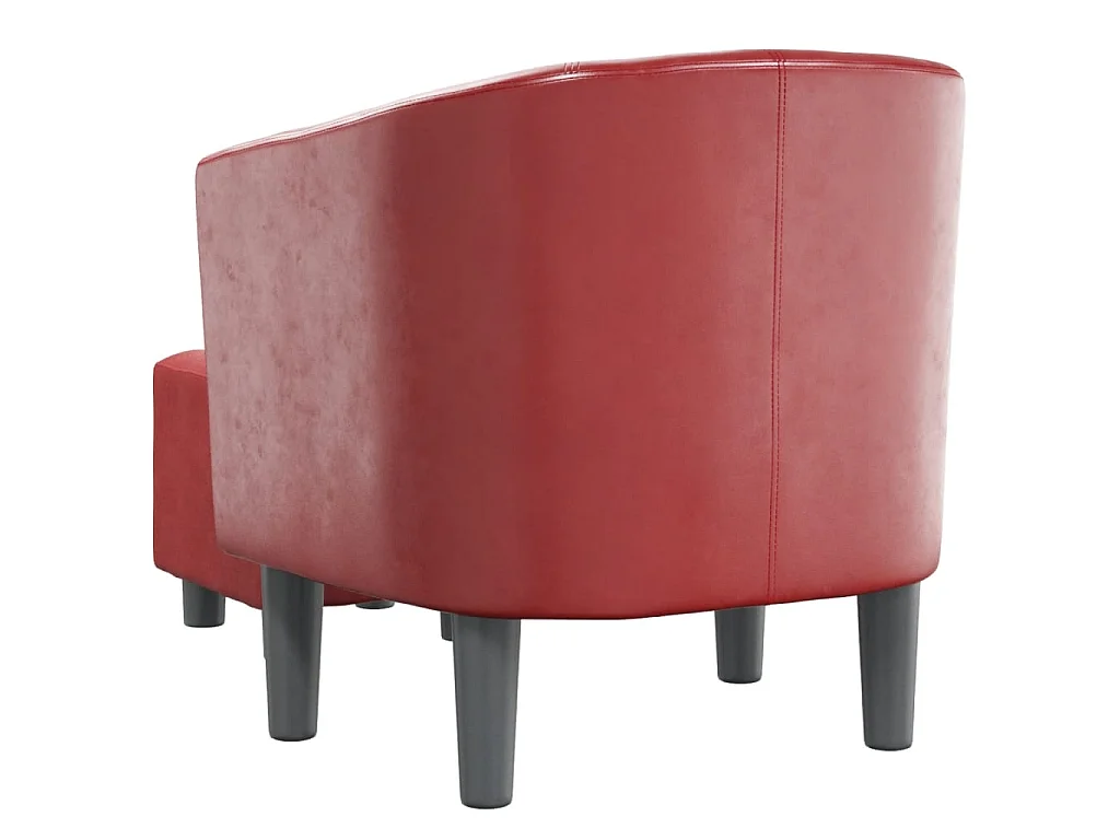 Fauteuil cabriolet avec repose-pied rouge bordeaux similicuir SEF24915