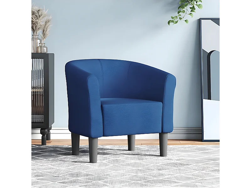Fauteuil cabriolet moderne bleu tissu SEF30194