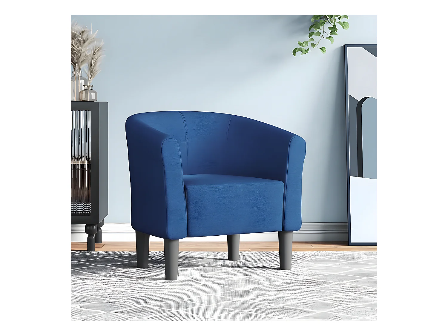 Fauteuil cabriolet moderne bleu tissu SEF30194