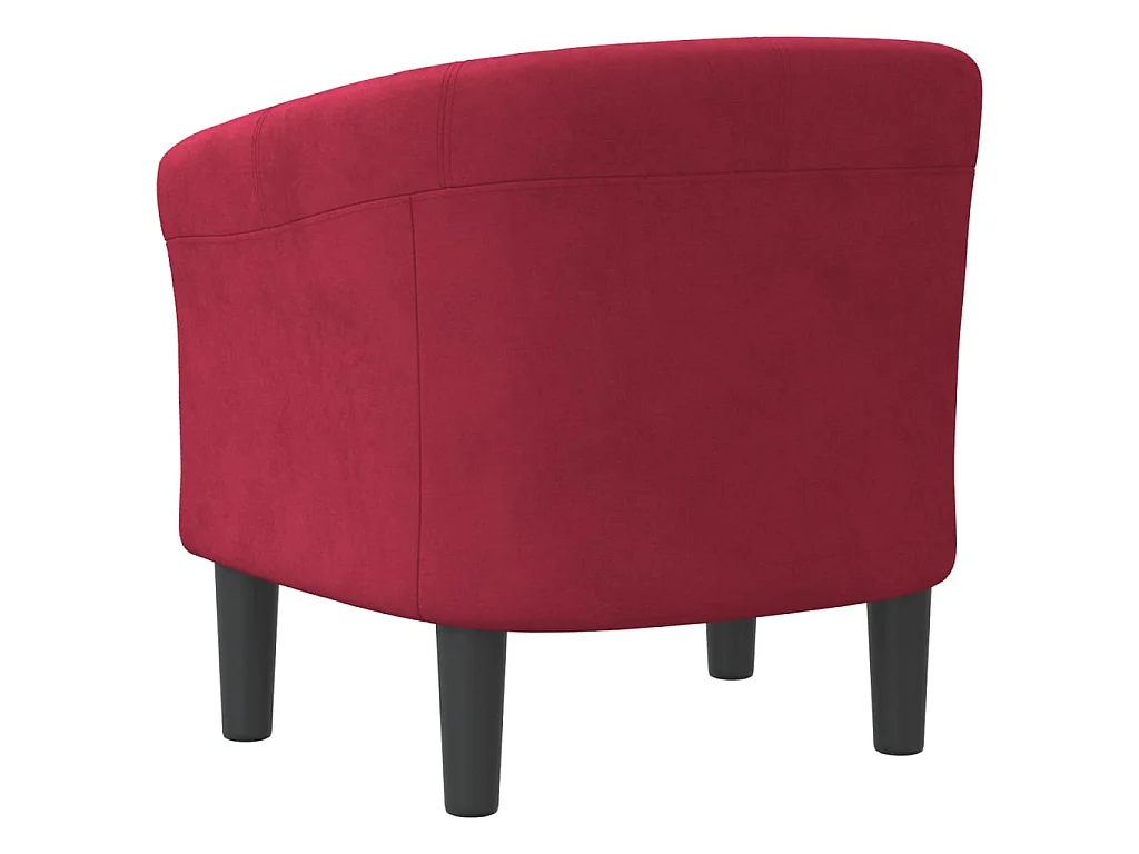 Fauteuil cabriolet moderne rouge bordeaux velours SEF56969