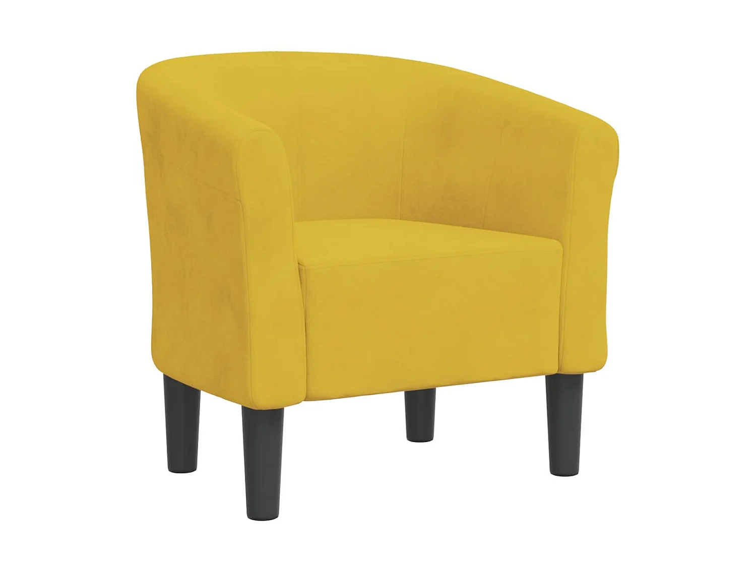 Fauteuil cabriolet moderne jaune velours SEF64983