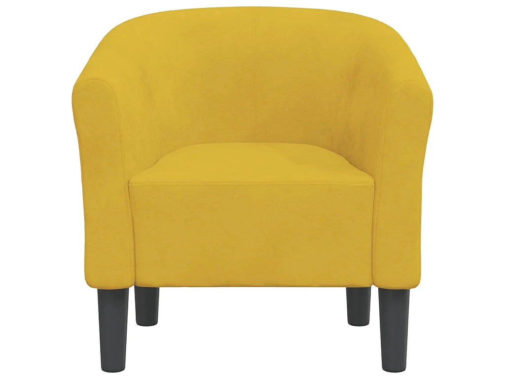 Fauteuil cabriolet moderne jaune velours SEF64983