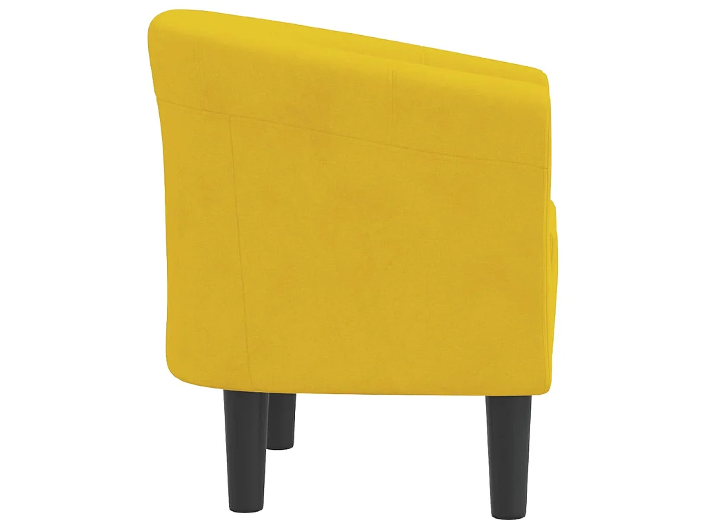Fauteuil cabriolet moderne jaune velours SEF64983