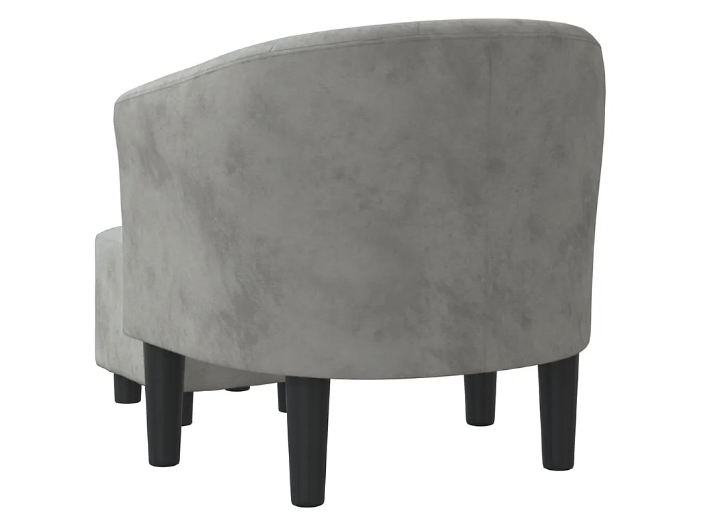 Fauteuil cabriolet avec repose-pied gris clair velours SEF88915