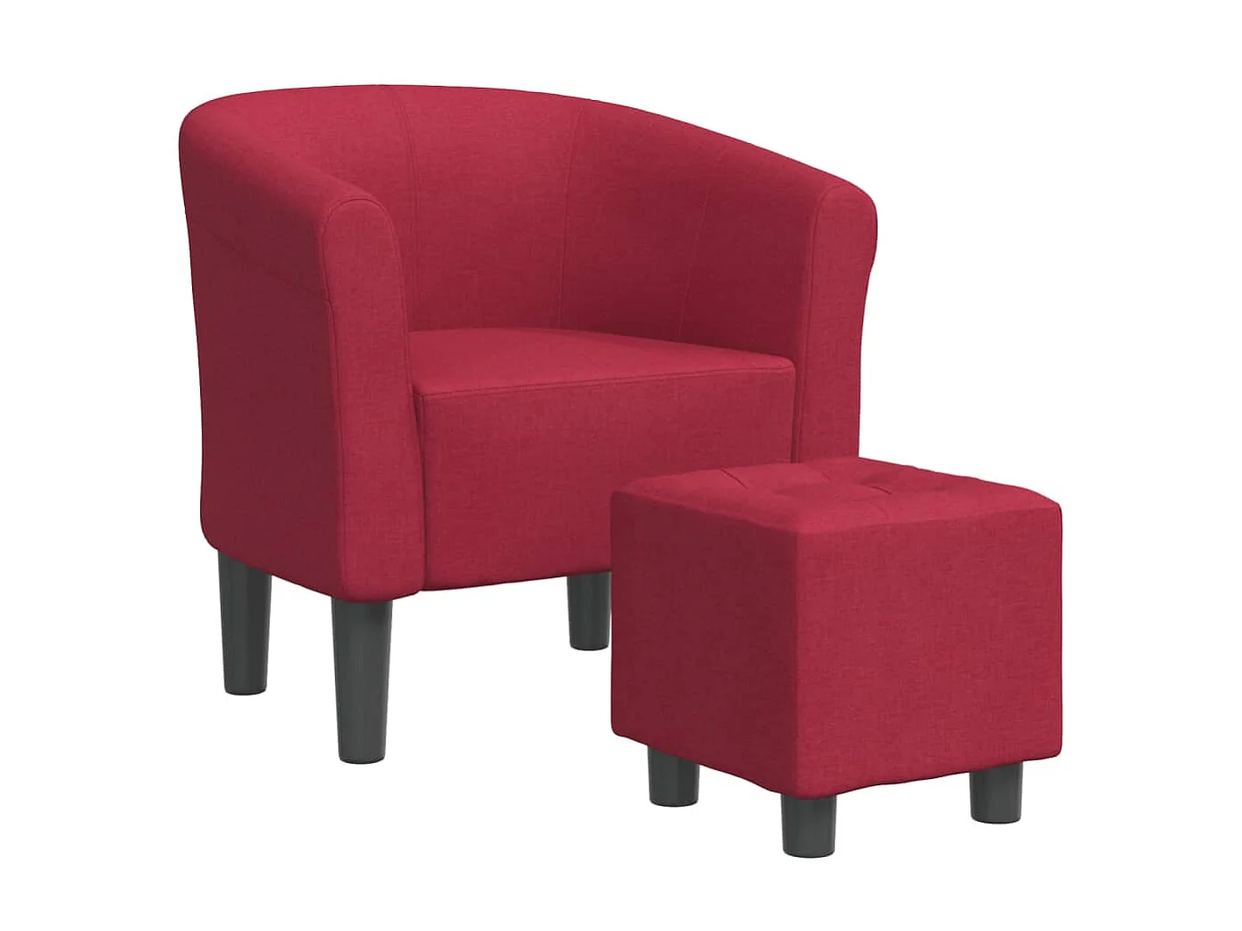 Fauteuil cabriolet avec repose-pied rouge bordeaux tissu SEF34337