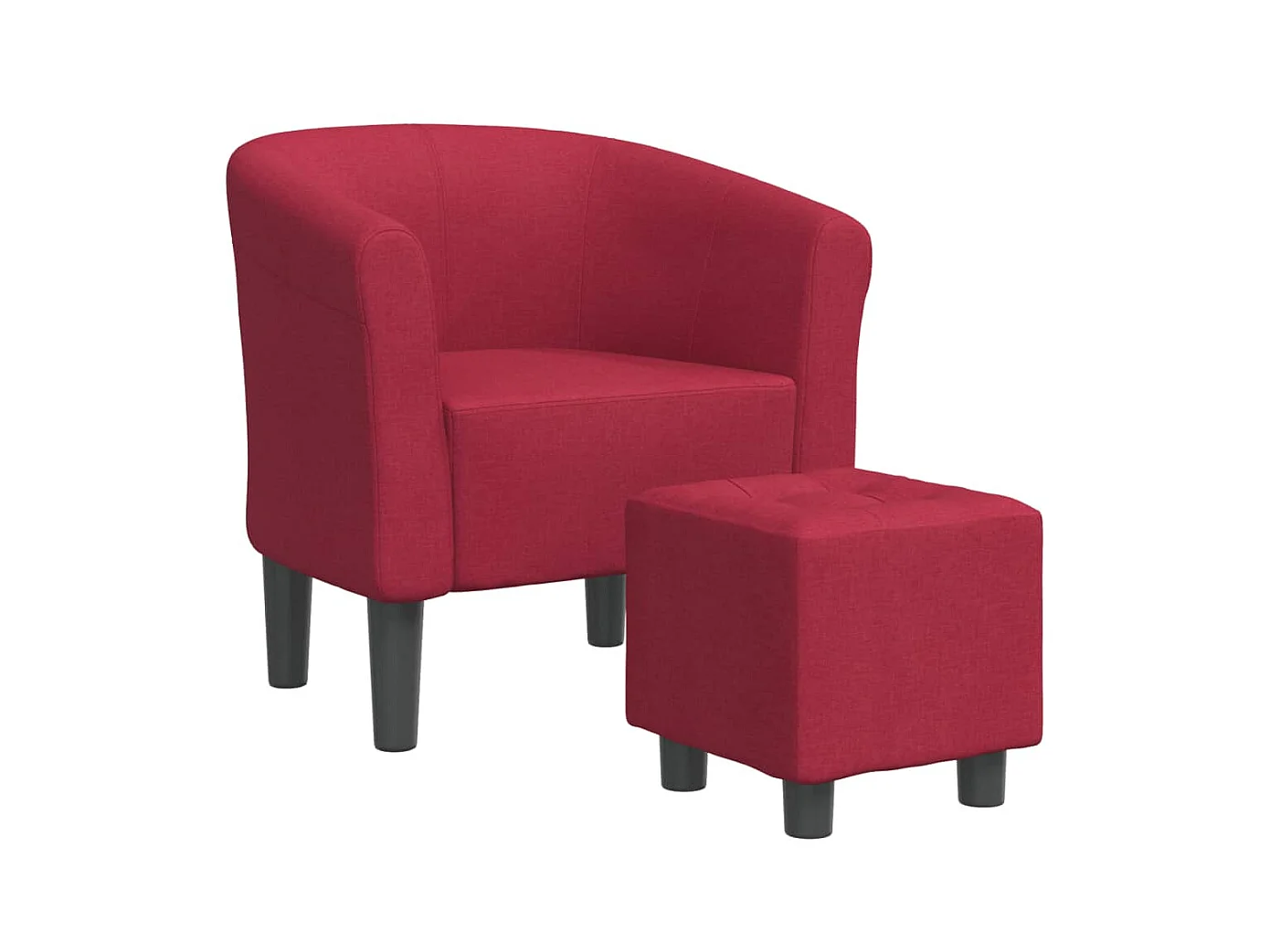 Fauteuil cabriolet avec repose-pied rouge bordeaux tissu SEF34337
