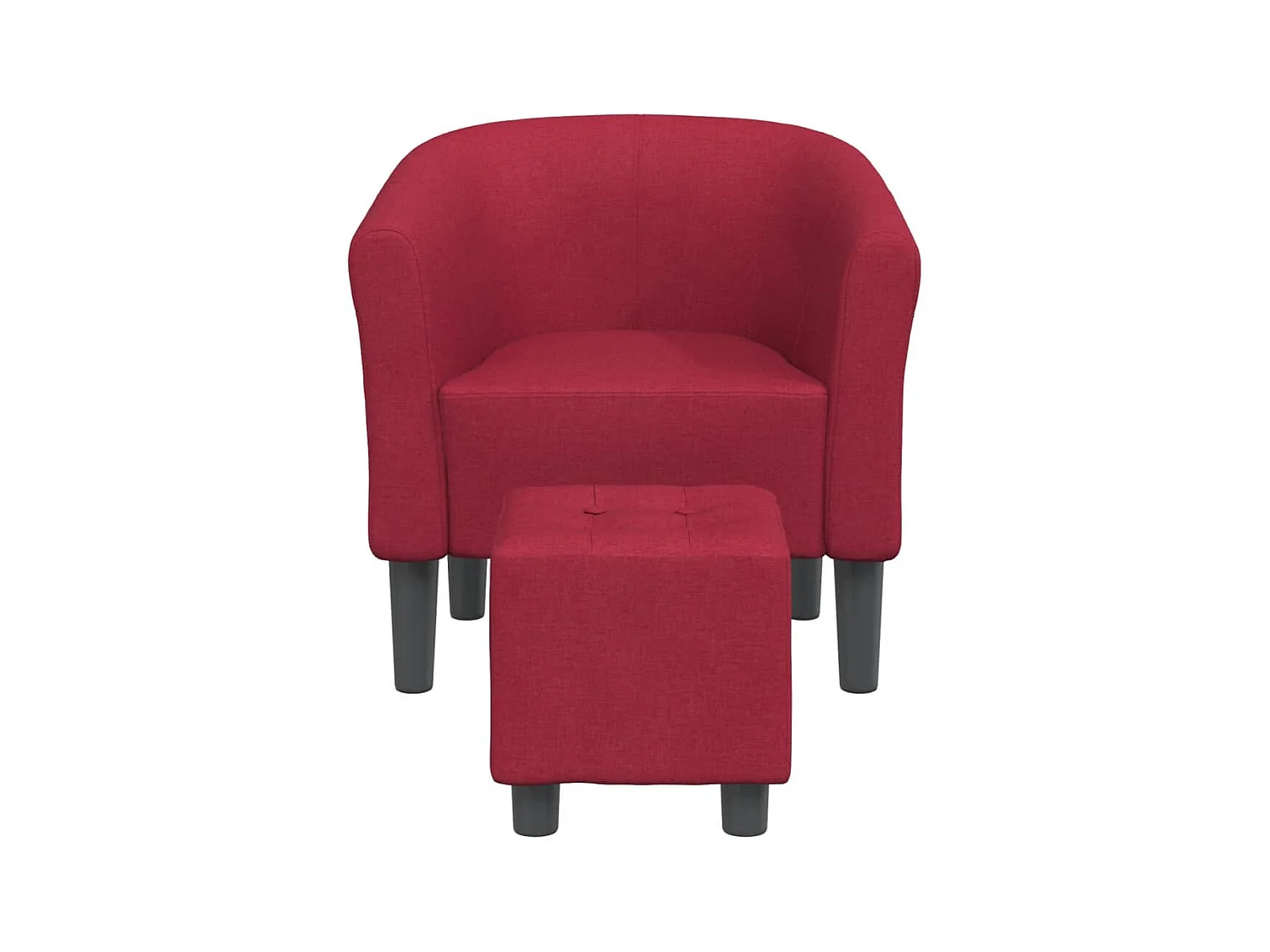 Fauteuil cabriolet avec repose-pied rouge bordeaux tissu SEF34337