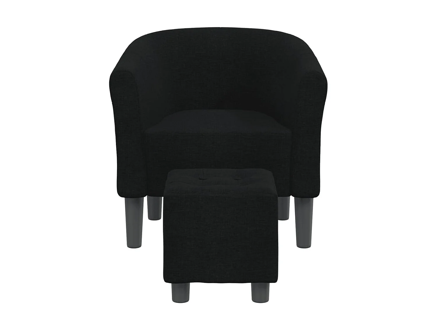 Fauteuil cabriolet avec repose-pied noir tissu SEF48841