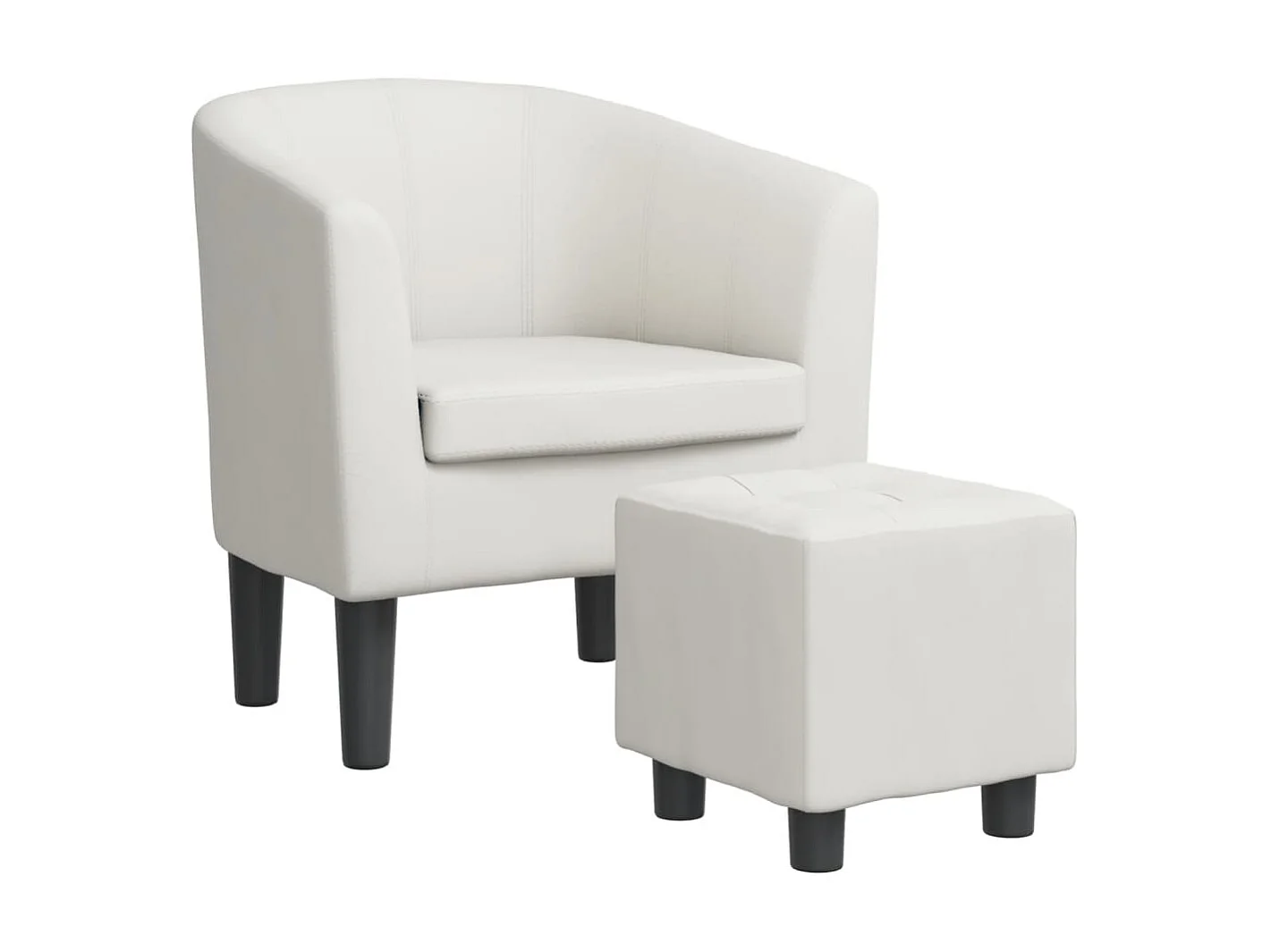 Fauteuil cabriolet avec repose-pied blanc similicuir SEF27796