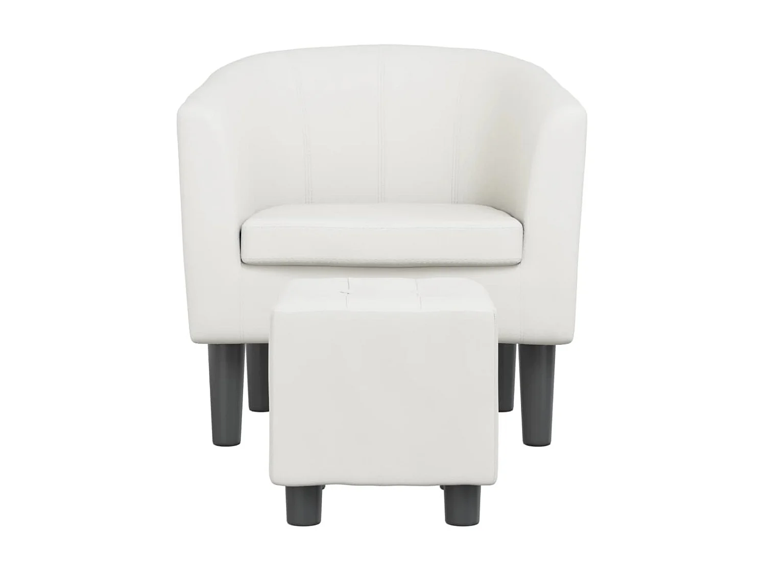 Fauteuil cabriolet avec repose-pied blanc similicuir SEF27796