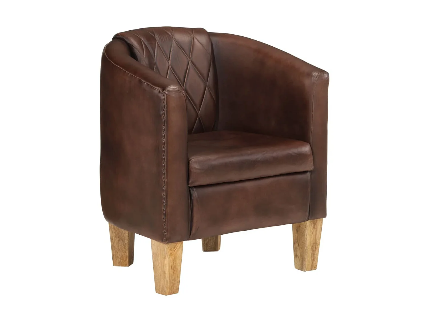 Fauteuil cabriolet marron clair cuir véritable FVBB39937