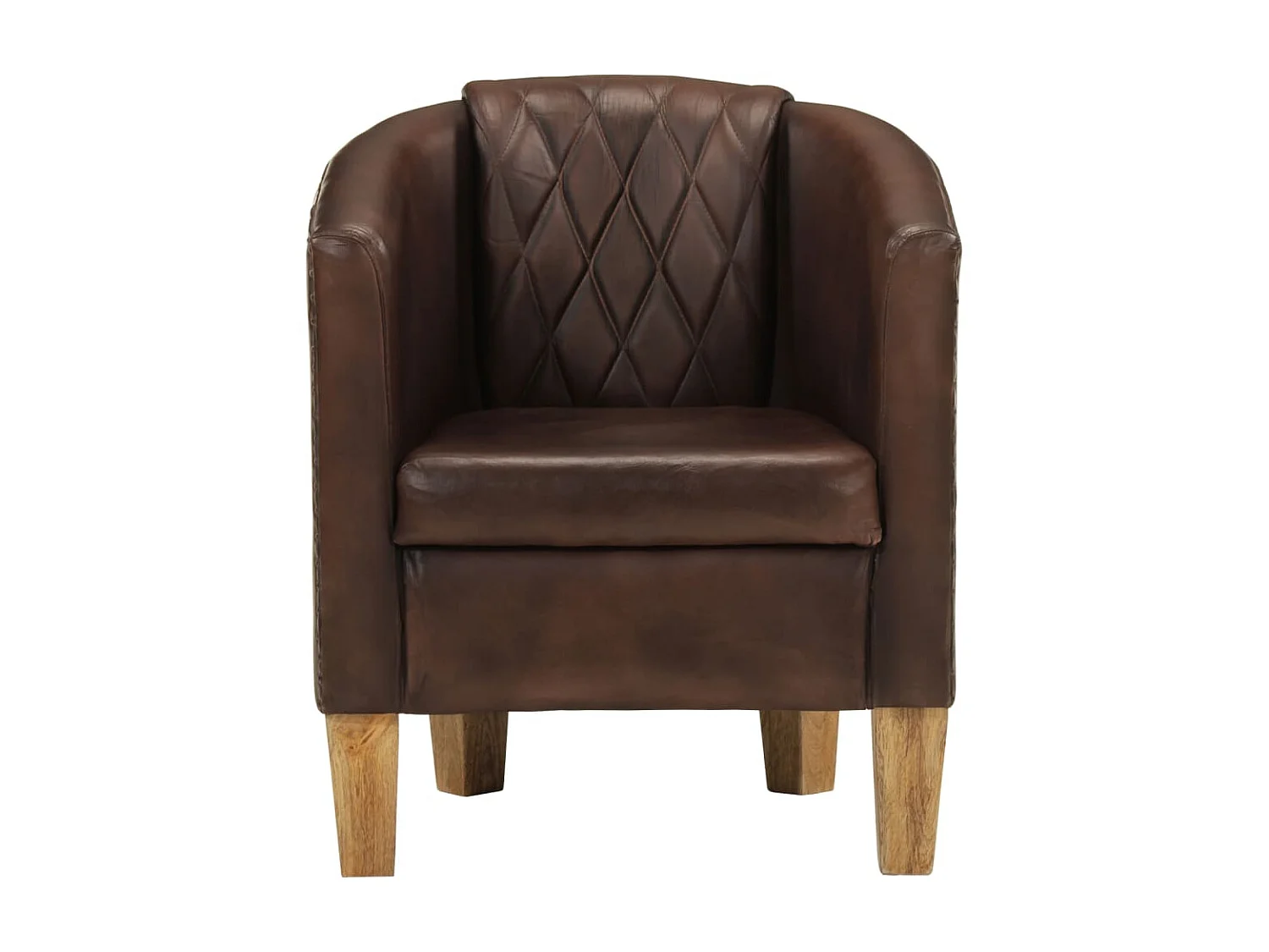 Fauteuil cabriolet marron clair cuir véritable FVBB39937