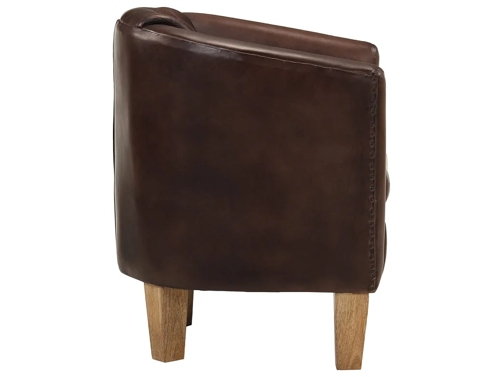 Fauteuil cabriolet marron clair cuir véritable FVBB39937