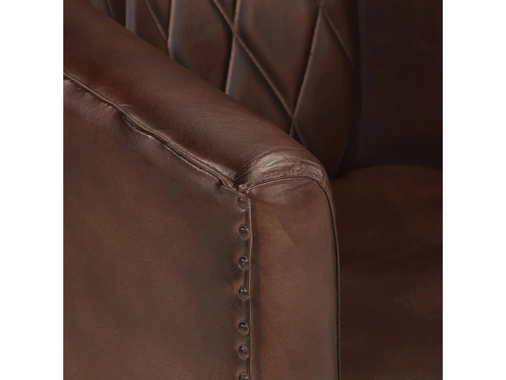 Fauteuil cabriolet marron clair cuir véritable FVBB39937