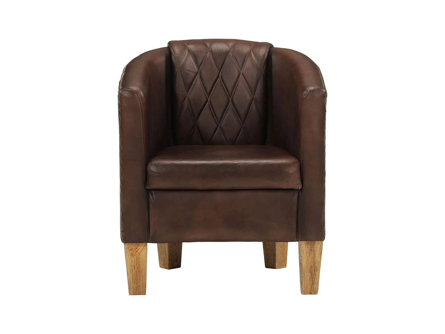 Poltrona couro genuíno castanho-claro PT898398