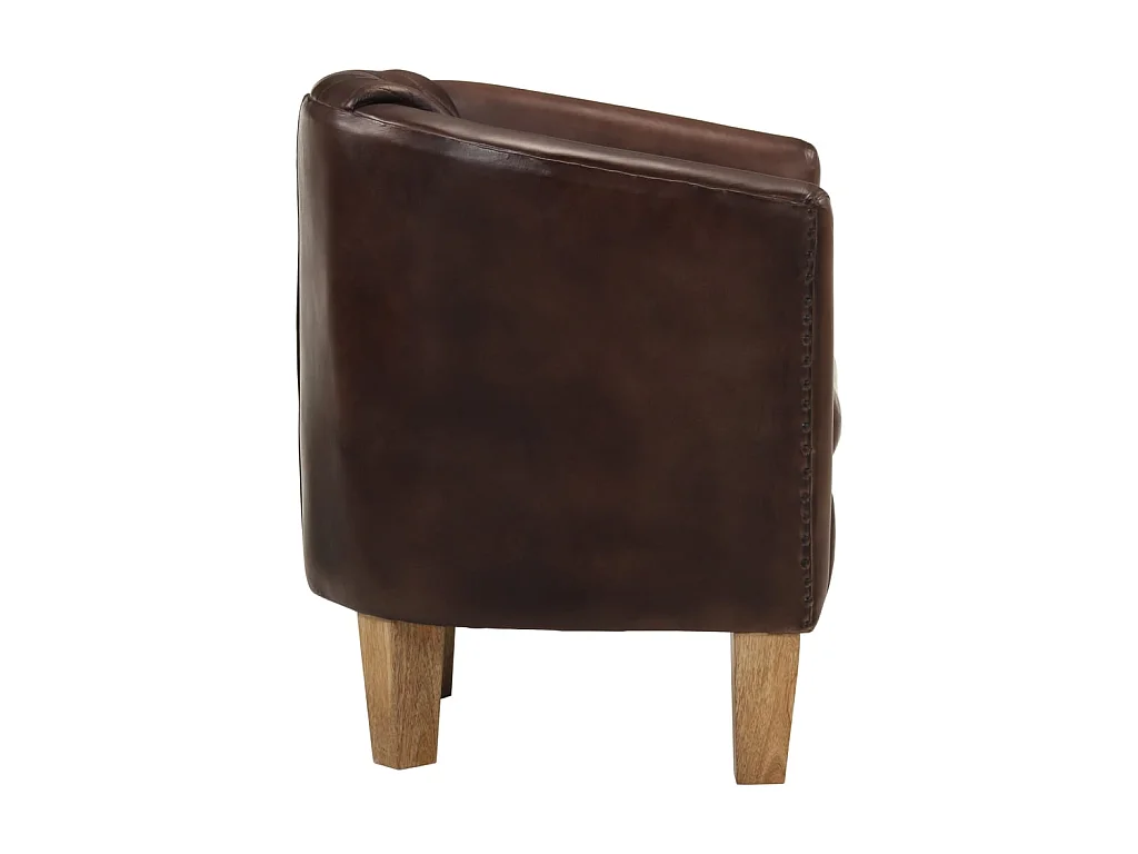 Poltrona couro genuíno castanho-claro PT898398