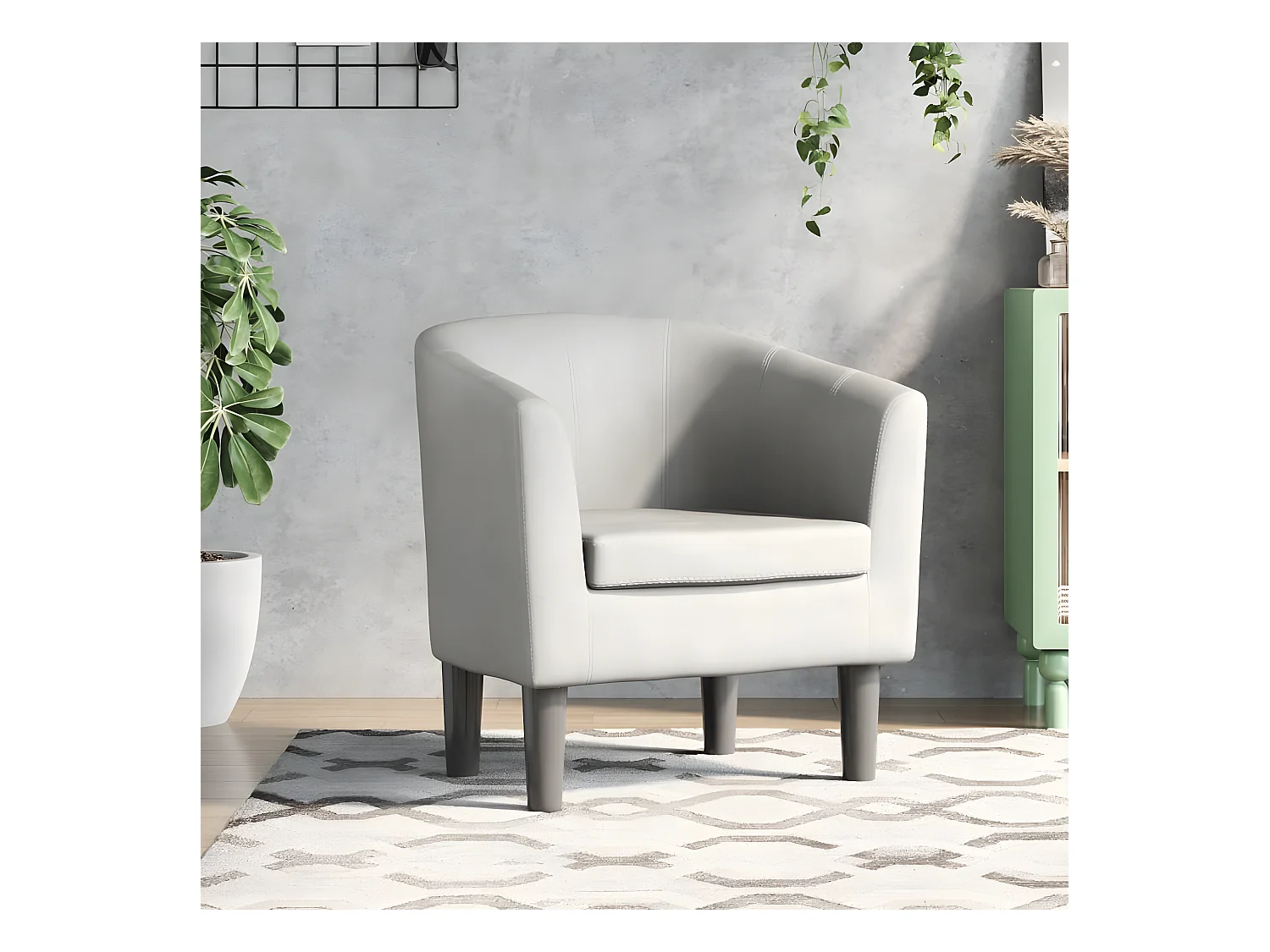 Poltrona couro artificial branco PT231045