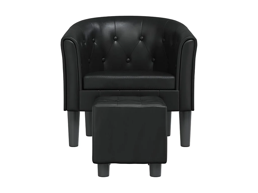 Fauteuil cabriolet avec repose-pied noir similicuir SEF72154