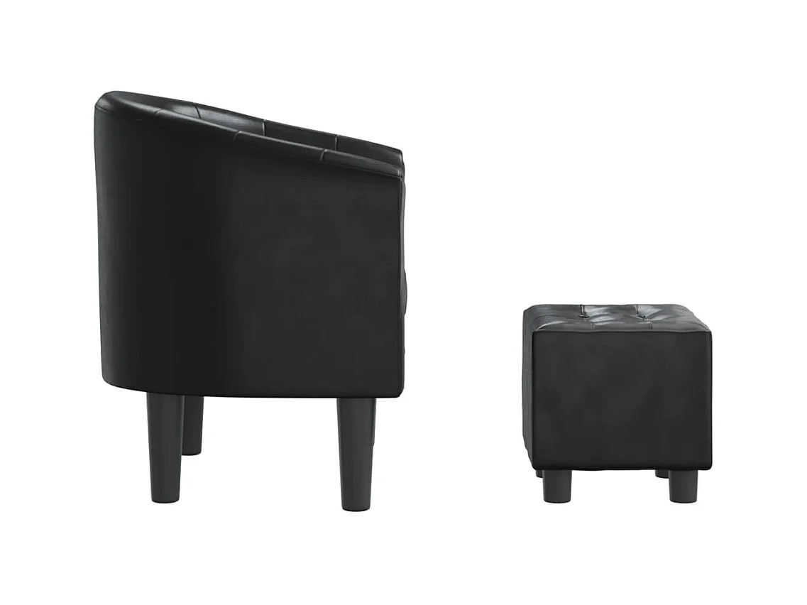 Fauteuil cabriolet avec repose-pied noir similicuir SEF72154