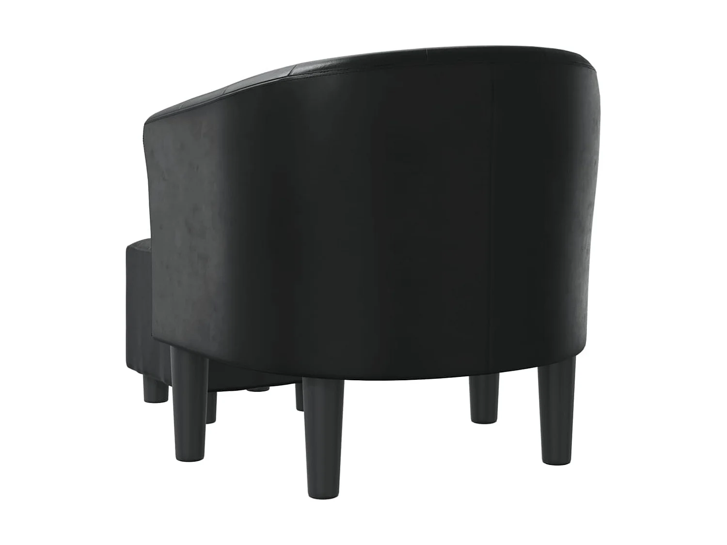 Kuipstoel met voetenbankje kunstleer zwart NL710498