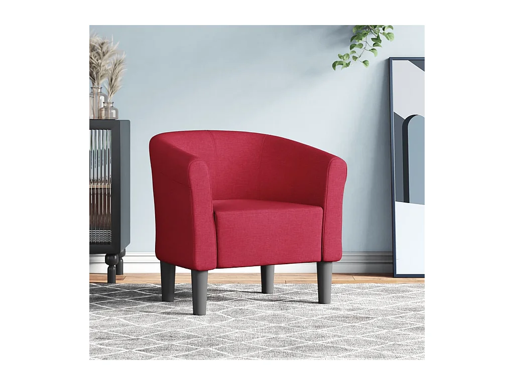 Fauteuil cabriolet moderne rouge bordeaux tissu SEF53506