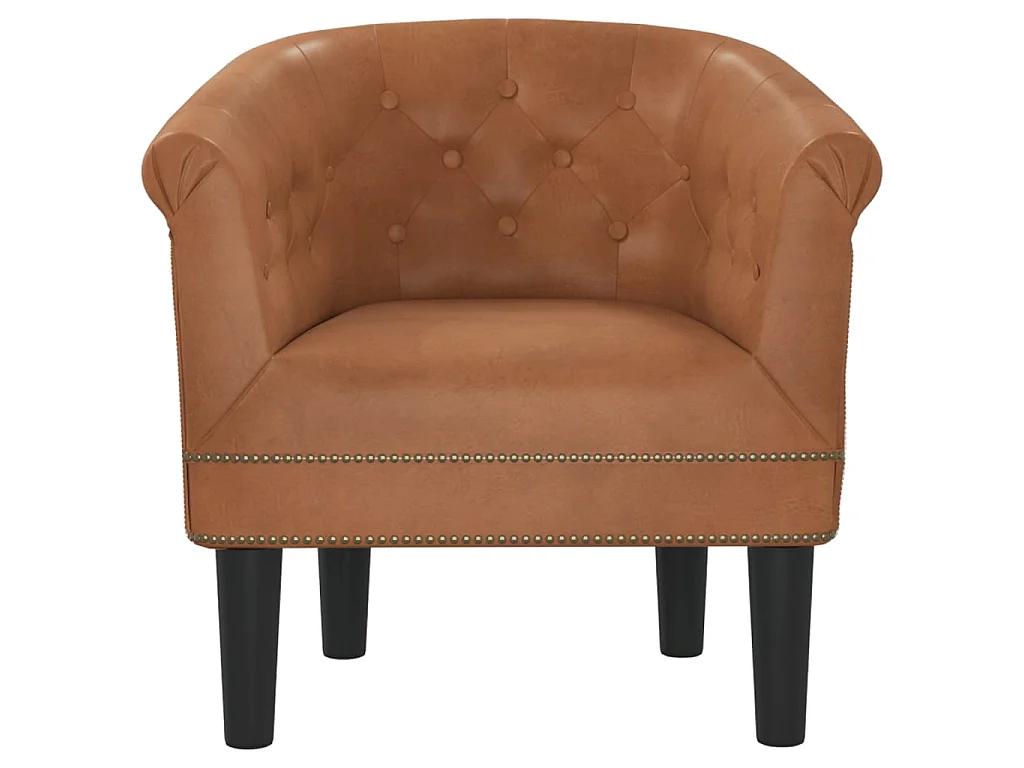 Kuipstoel kunstleer bruin NL945616