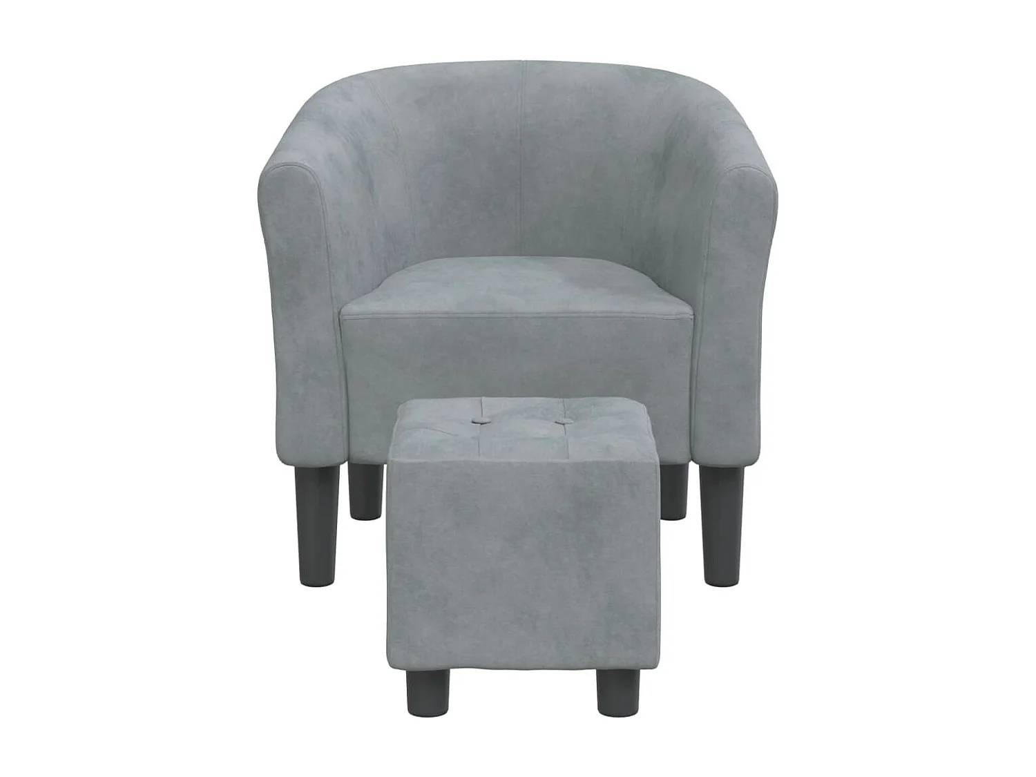 Fauteuil cabriolet avec repose-pied gris foncé velours SEF18707