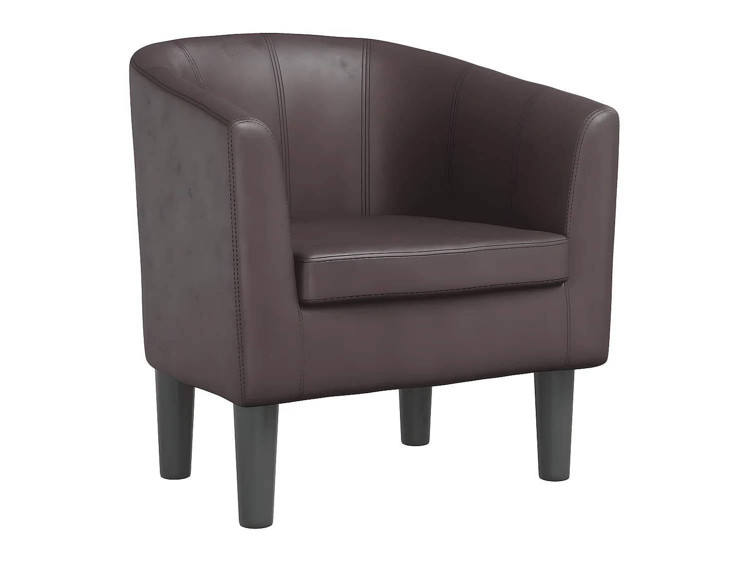 Poltrona couro artificial castanho PT972585