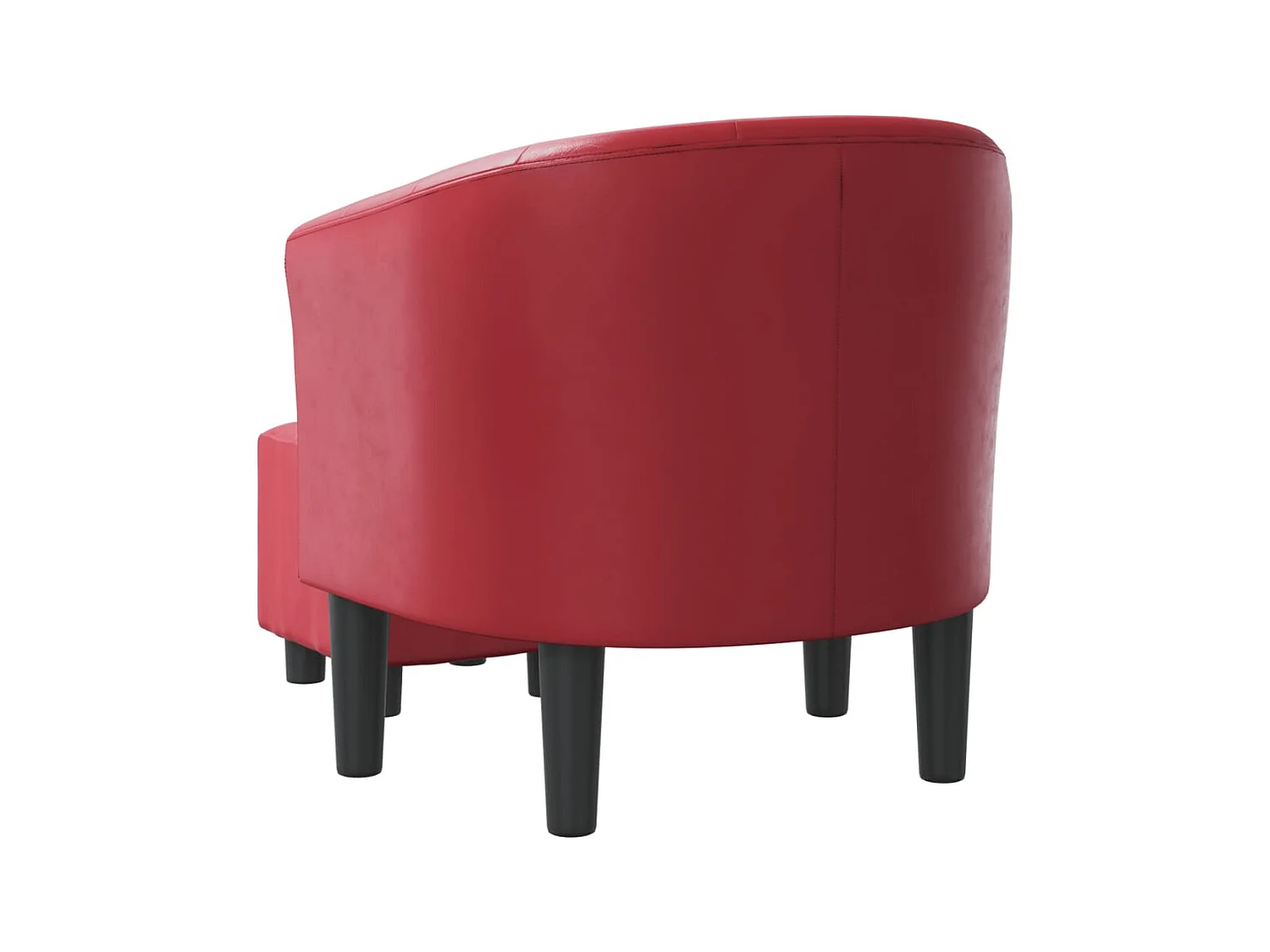 Fauteuil cabriolet avec repose-pied rouge bordeaux similicuir SEF27255