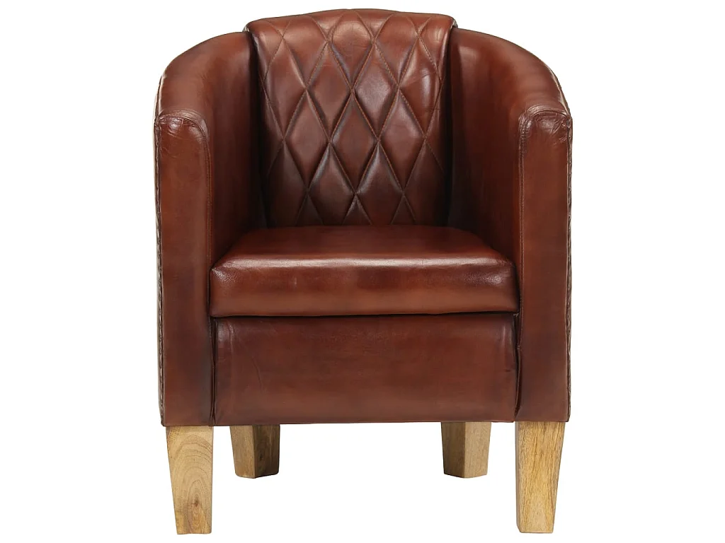 Fauteuil cabriolet marron cuir véritable FVBB14691