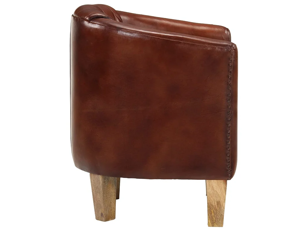 Fauteuil cabriolet marron cuir véritable FVBB14691