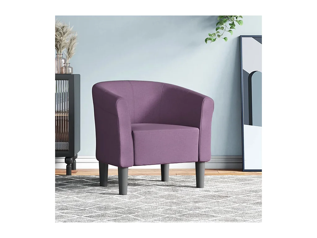Fauteuil cabriolet moderne violet tissu SEF40797