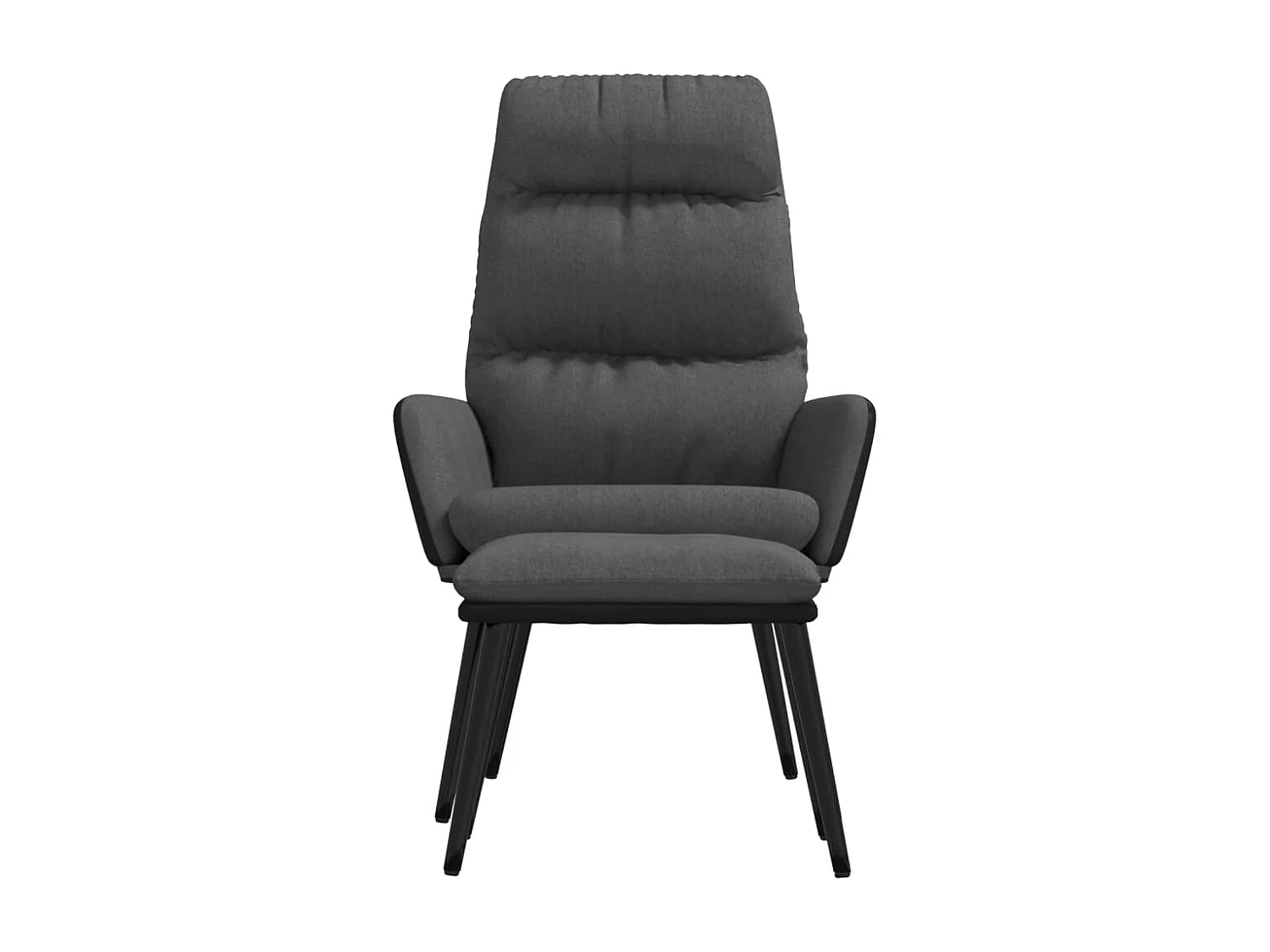 Fauteuil pivotant avec tabouret Gris foncé Tissu similicuir OIU7824