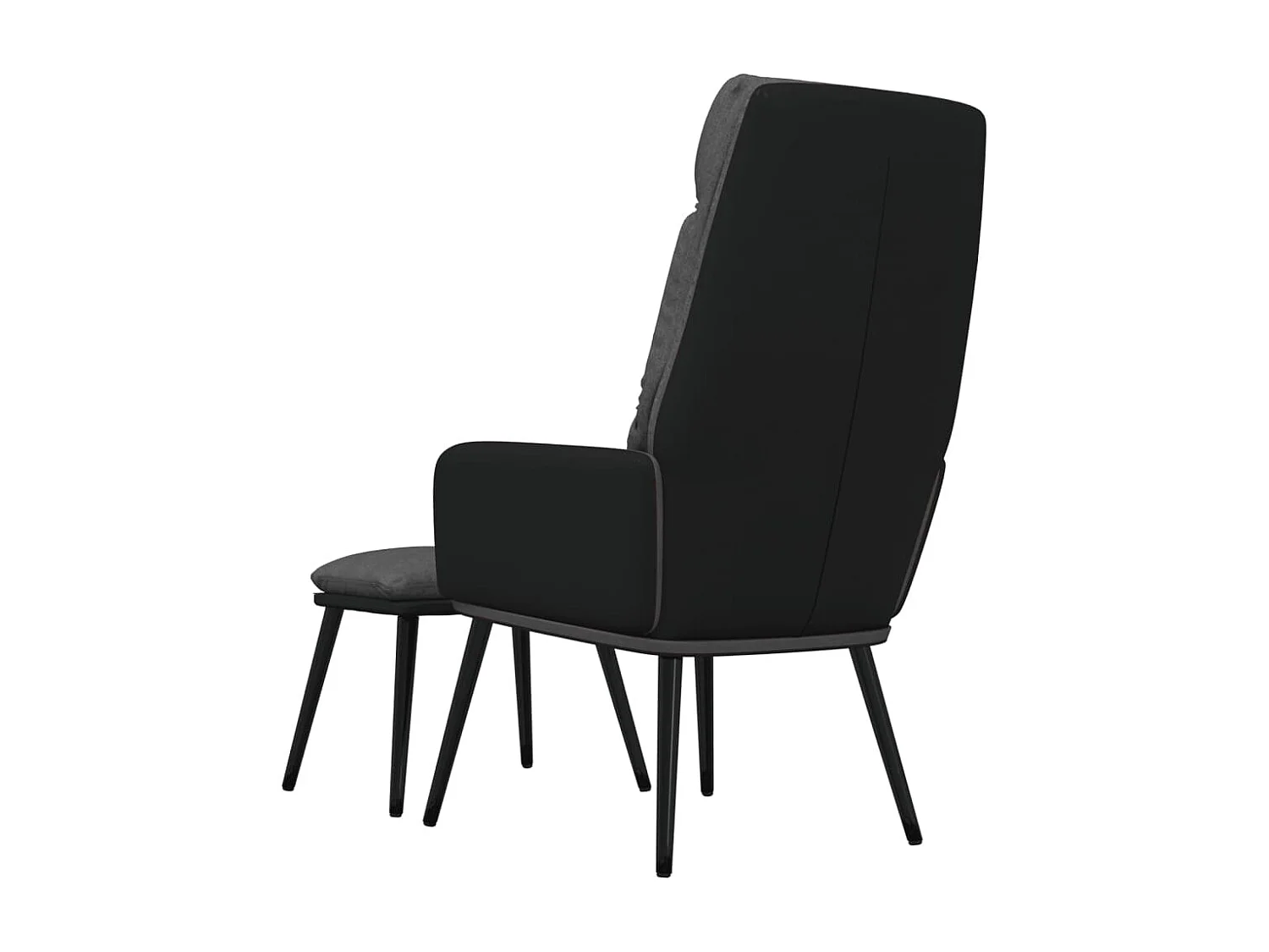 Fauteuil pivotant avec tabouret Gris foncé Tissu similicuir OIU7824