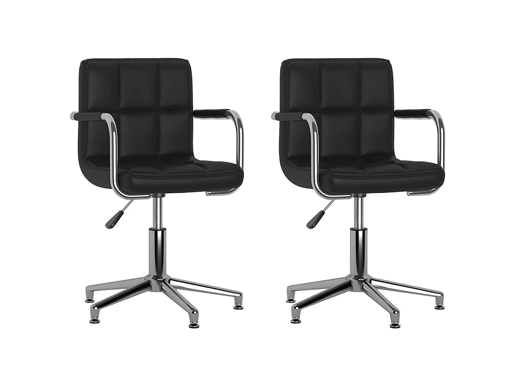 lot de 2 Fauteuils pivotants de salle à manger Noir Similicuir OIU7433