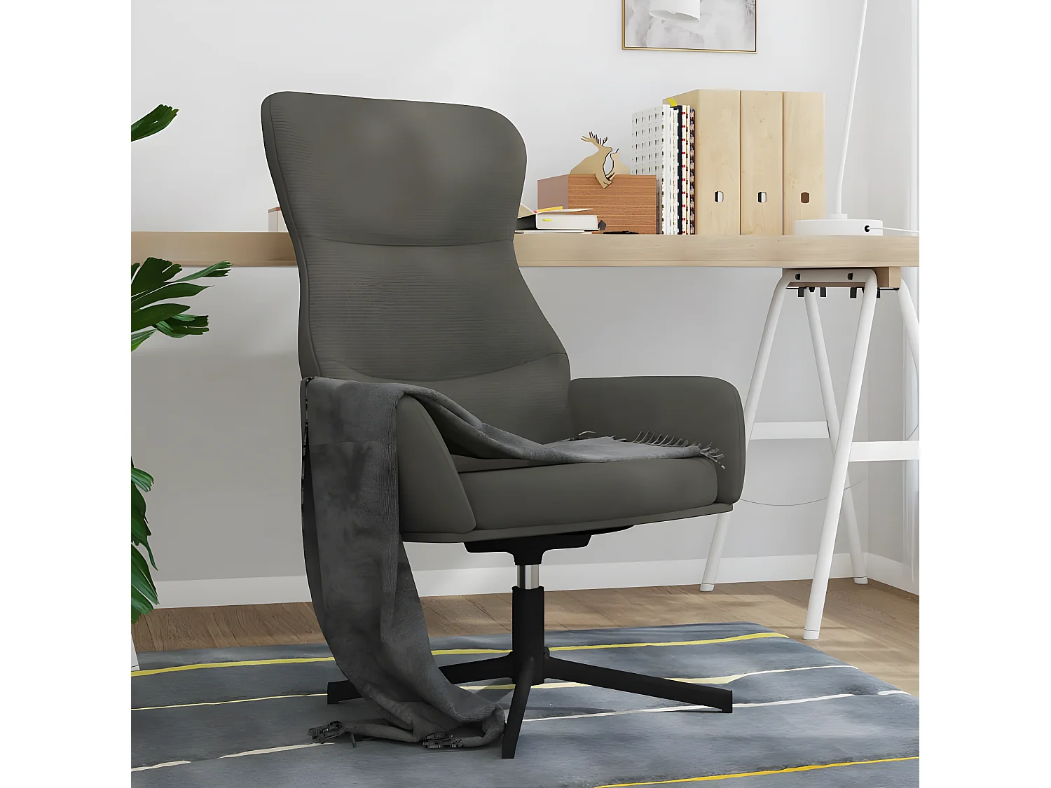 Fauteuil pivotant Gris foncé Velours OIU5151