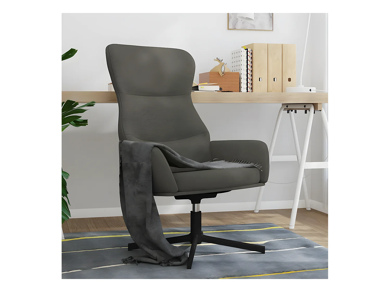 Fauteuil pivotant Gris foncé Velours OIU5151