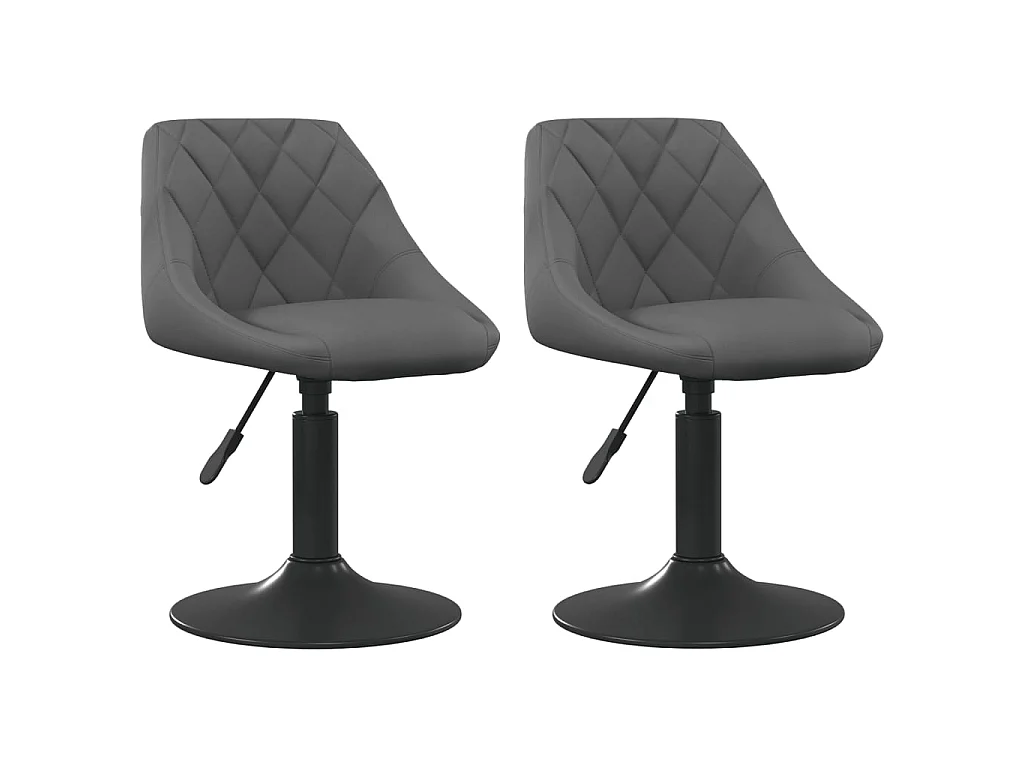 Fauteuils pivotants à dîner 2 pcs Gris foncé Velours LSJ7296