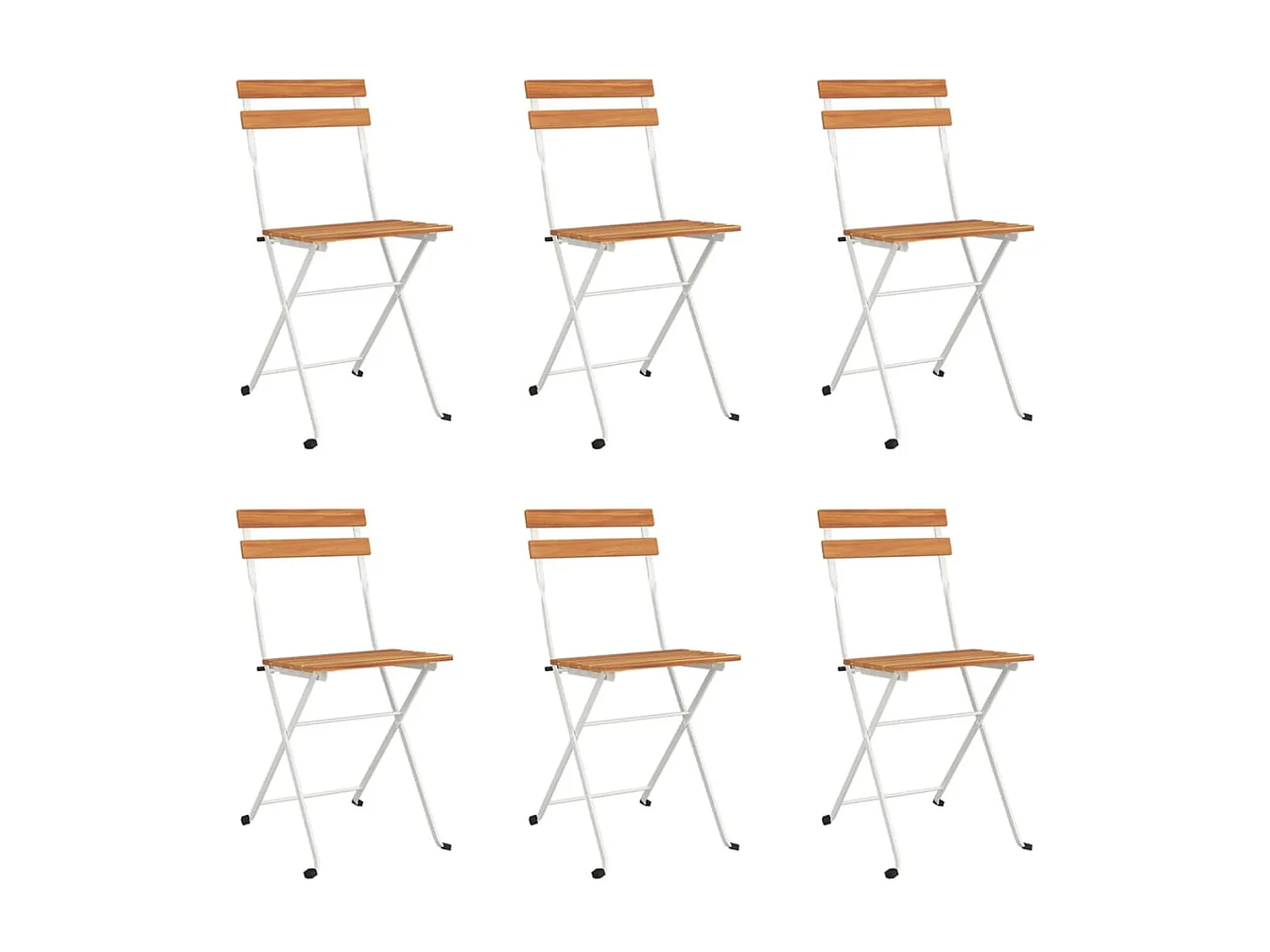 Sillas cafetería plegables 6 uds acero y madera maciza acacia ES34855