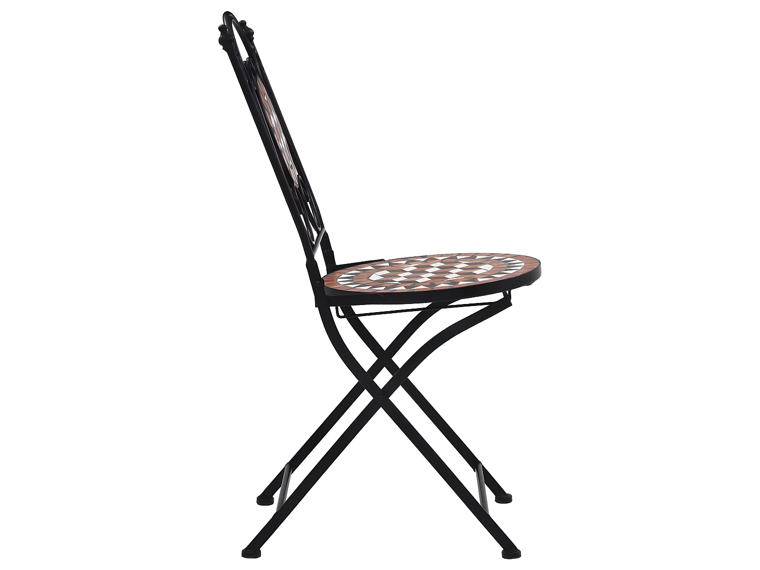 Chaises de bistrot mosaïque 2 pcs Marron Céramique SEF15290