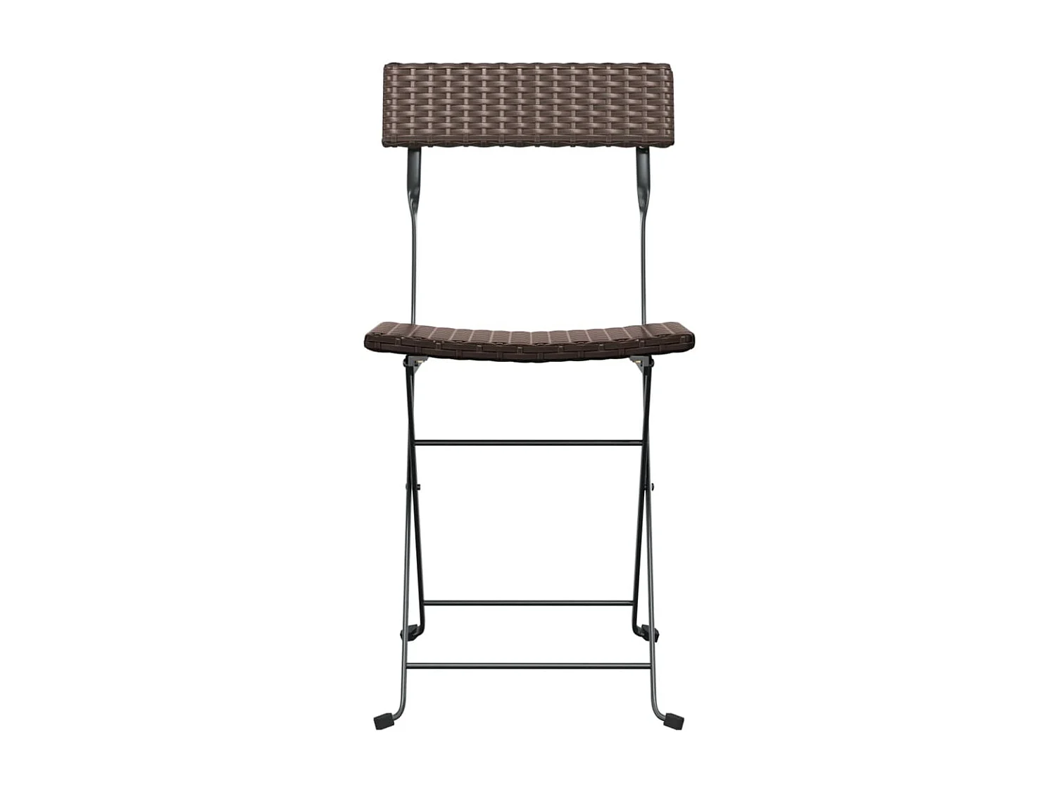 Chaises de bistrot pliantes 6pcs Marron Résine tressée et acier SEF36001
