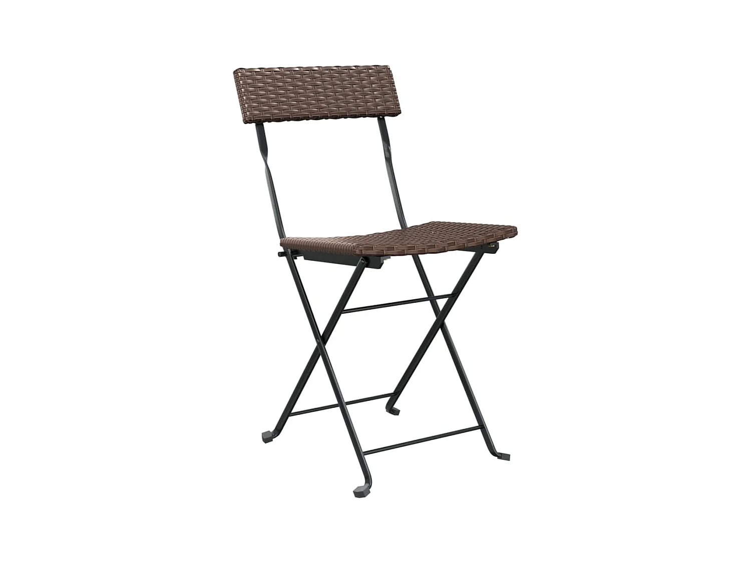 Chaises de bistrot pliantes 6pcs Marron Résine tressée et acier SEF36001