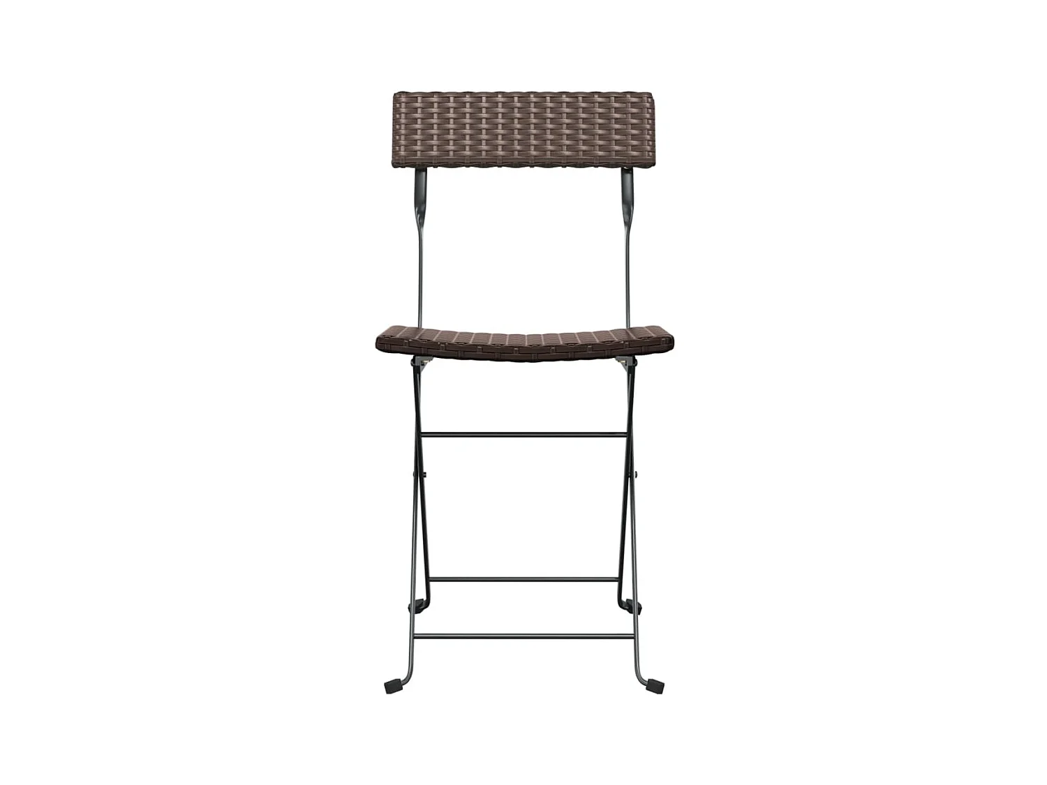 Chaises de bistrot pliantes 6pcs Marron Résine tressée et acier SEF36001