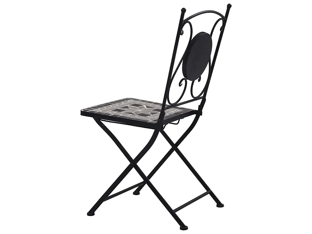 Bistrostoelen mozaïek 2 st grijs NL829240