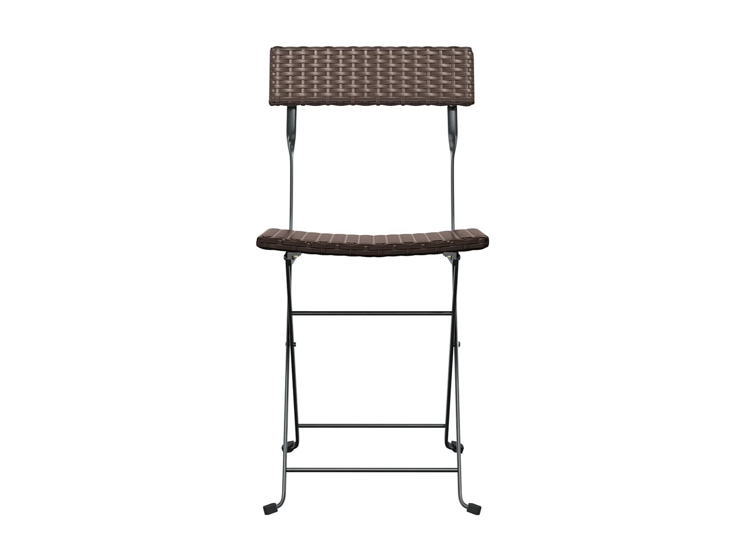 Chaises de bistrot pliantes 8pcs Marron Résine tressée et acier SEF35603