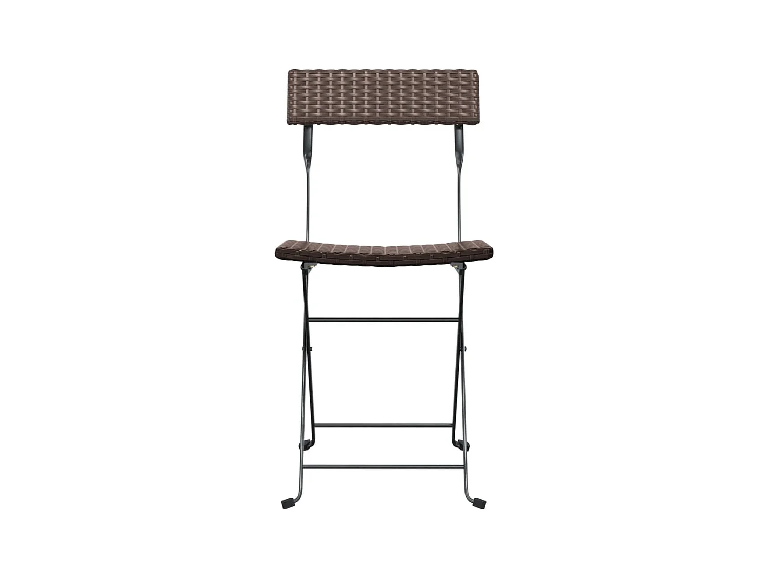 Chaises de bistrot pliantes 8pcs Marron Résine tressée et acier SEF35603