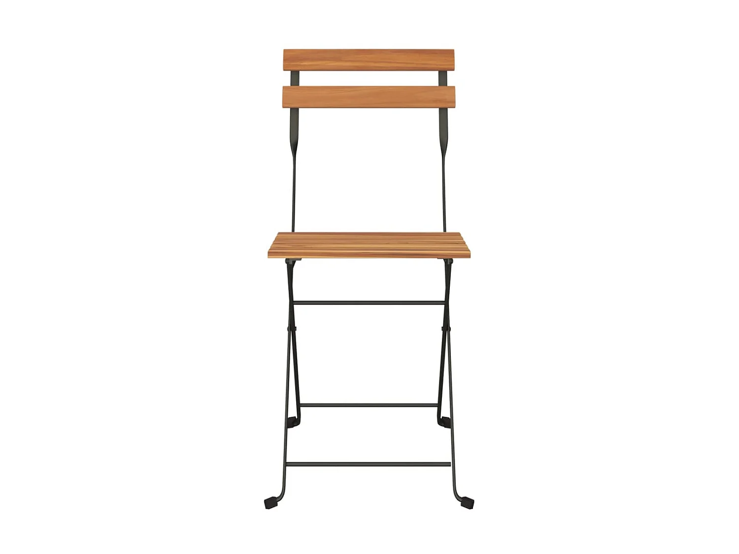 Sillas cafetería plegables 8 uds acero y madera maciza de teca ES71163