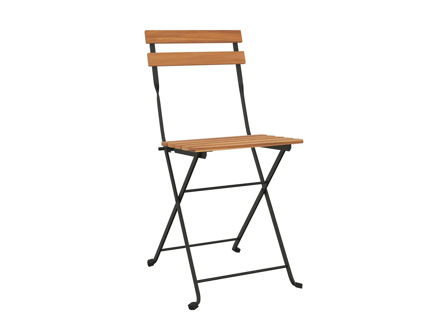 Chaises de bistrot pliantes 8 pcs Bois de teck solide et acier SEF86734